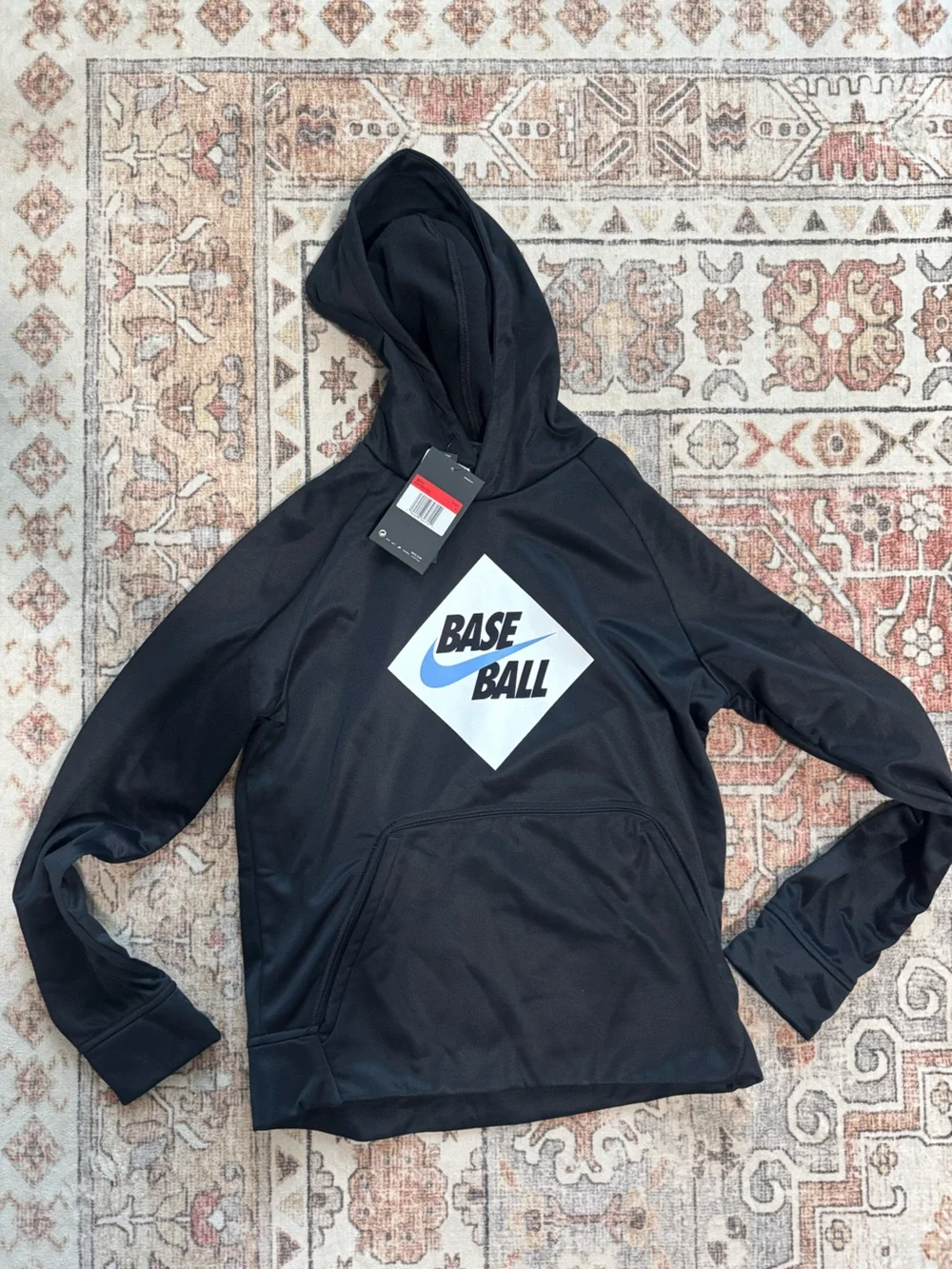 Nike Youth Black 'Base Ball' Graphic Pullover Hoodie